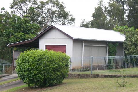 Garage with roof and walls